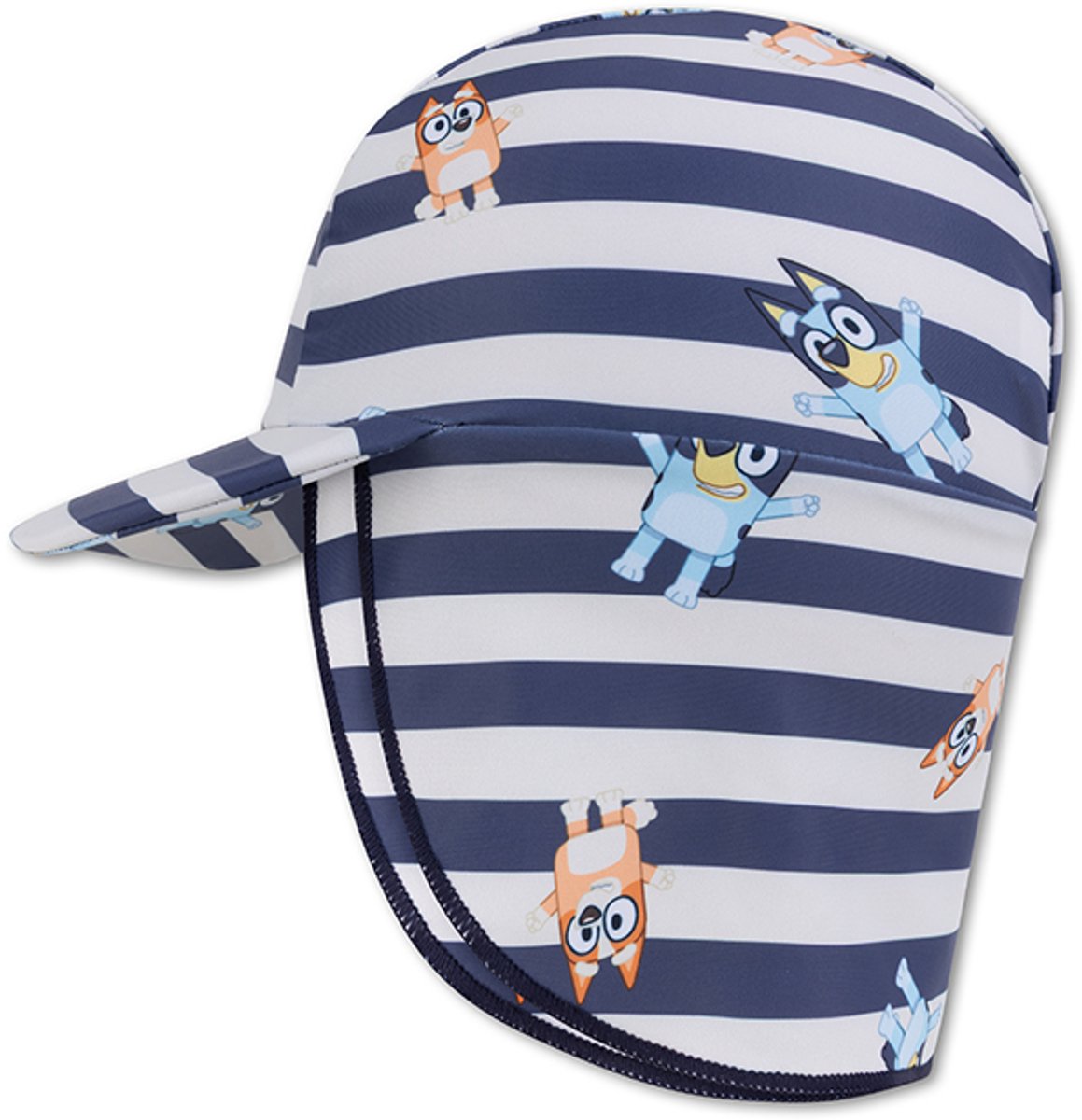 Swim Essentials - zonnehoedje - 0-4 jaar - UV kap - Uv nekbescherming - blauw - Bluey