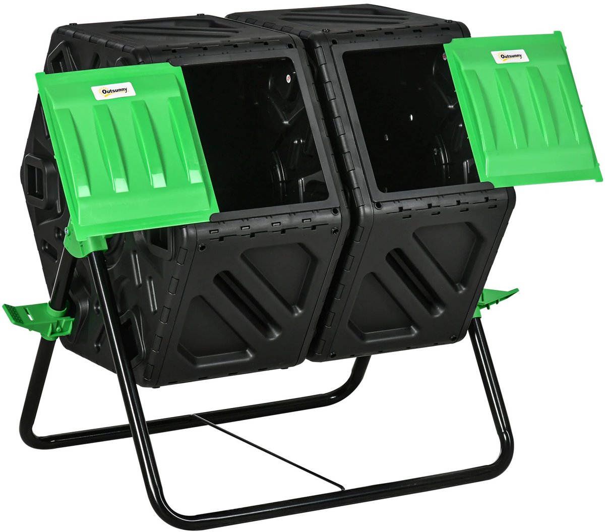 Cellista Compostbak - Tuincomposter - Compostvat - 130L - Dubbele Kamer - Roterende Compostton 360° - Ventilatiesysteem