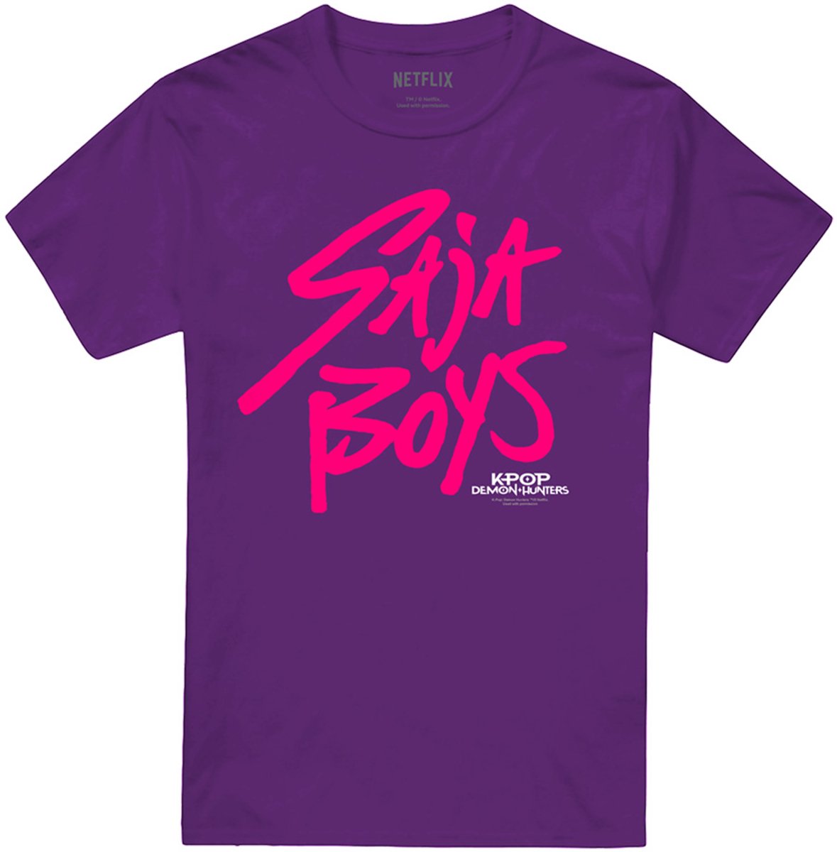 Kpop Demon Hunters Saja Boys Pink Logo Heren T-Shirt - Paars - XXL