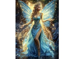 5D Diamond Painting – Elegante Fee met Gloeiende Vleugels – NEWENMO DIY Craft Set voor Volwassenen 30 x 40 cm – Beginnersvriendelijk, Perfect als Cadeau