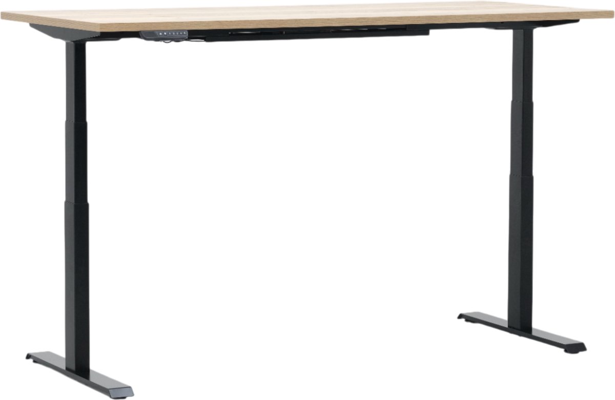 Povag Zit Sta Bureau Elektrisch Verstelbaar - Geheugenfunctie - 160x80 cm - Zwart/eiken