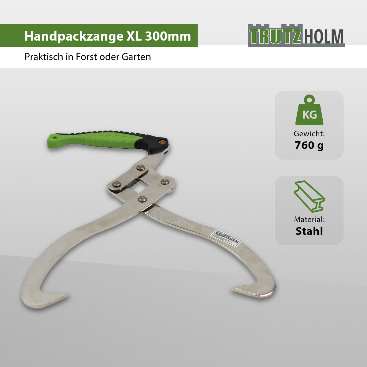 Handpaktang XL 300mm Paktang Handhaak Sappie Houten grijper Lifter