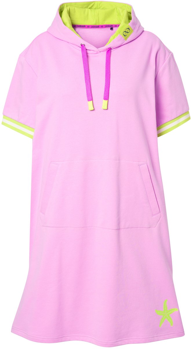 Laurasøn - Dames - Strandsweatshirtjurk 1/2 mouw capuchon OEKO-TEX - Hortensia - Maat 44+