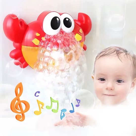Trendmix Bubble Crab Bad Speelgoed - Muzikale Zeepbellen Krab met 12 Liedjes - Baby en Peuter Bad Speeltje met Bubbels - Rood/Geel van Merkloos — afbeelding 5