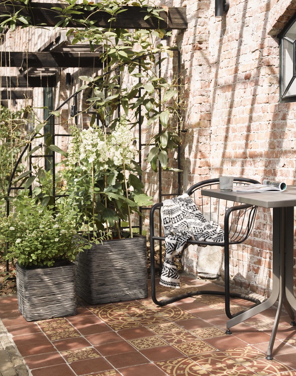 Capi Europe Pot de fleurs carré Rib NL - 40x40 - Anthracite