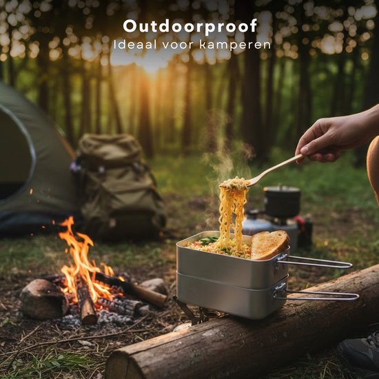 Cheqo® Camping Pannenset - Campingpannenset - Camping Pannensetje - Campingpannen Set - Campingpannetjes - Camping Kookset - Camping Kookgerei Set - Kookset Camping - Pannenset Kamperen - Pannenset Outdoor — afbeelding 5