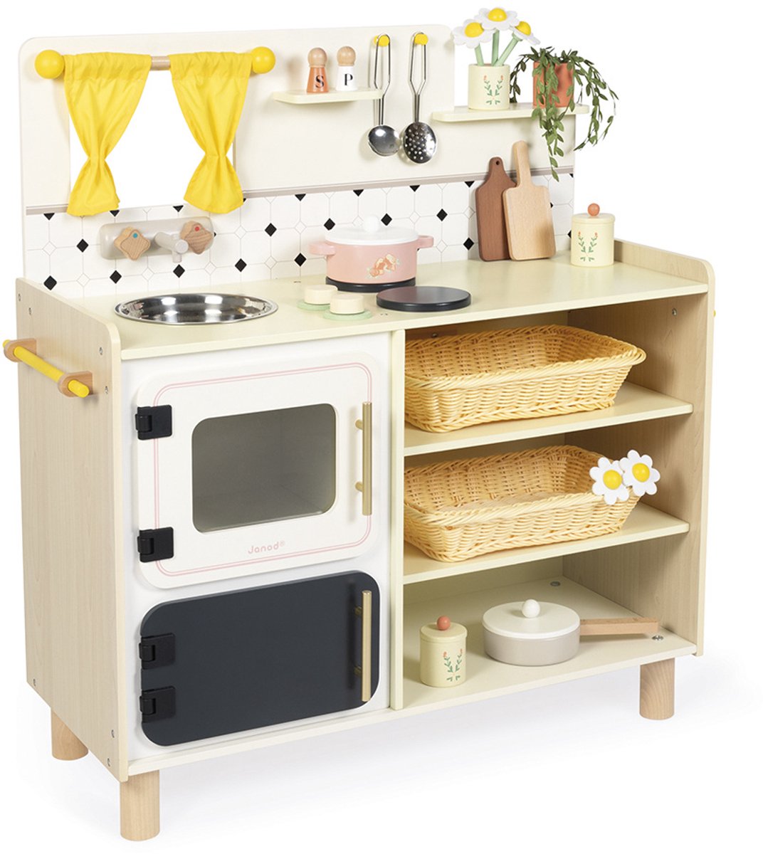 Janod - Shiny Grandma - Grote luxe uitgeruste houten speelkeuken — afbeelding 8