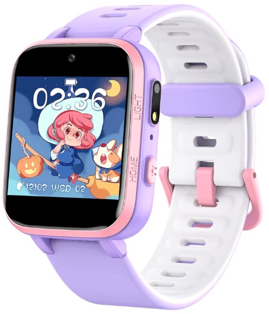 West Watch Kinder Smartwatch WERKT ZONDER APP Cloud (6-10 jaar) - Spelletjes- Stappenteller- Camera - Model River - Paars/Roze