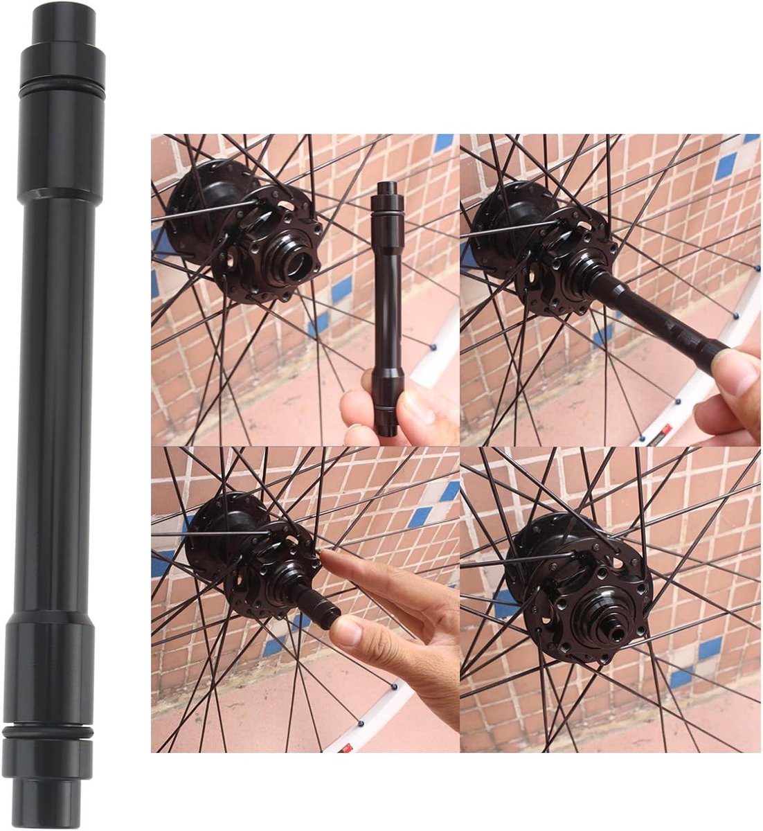 Fiets Hub Adapter Conversie voor Mountainbike 100mm Quick Release Thru Axle Zwart Geschikt voor Fietsen met Thru Axle