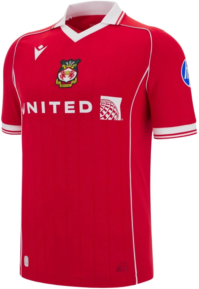 Wrexham AFC Thuisshirt 2025/26 - Wales Voetbalshirt - Wrexham - Macron - Maat S - Globalsoccershop