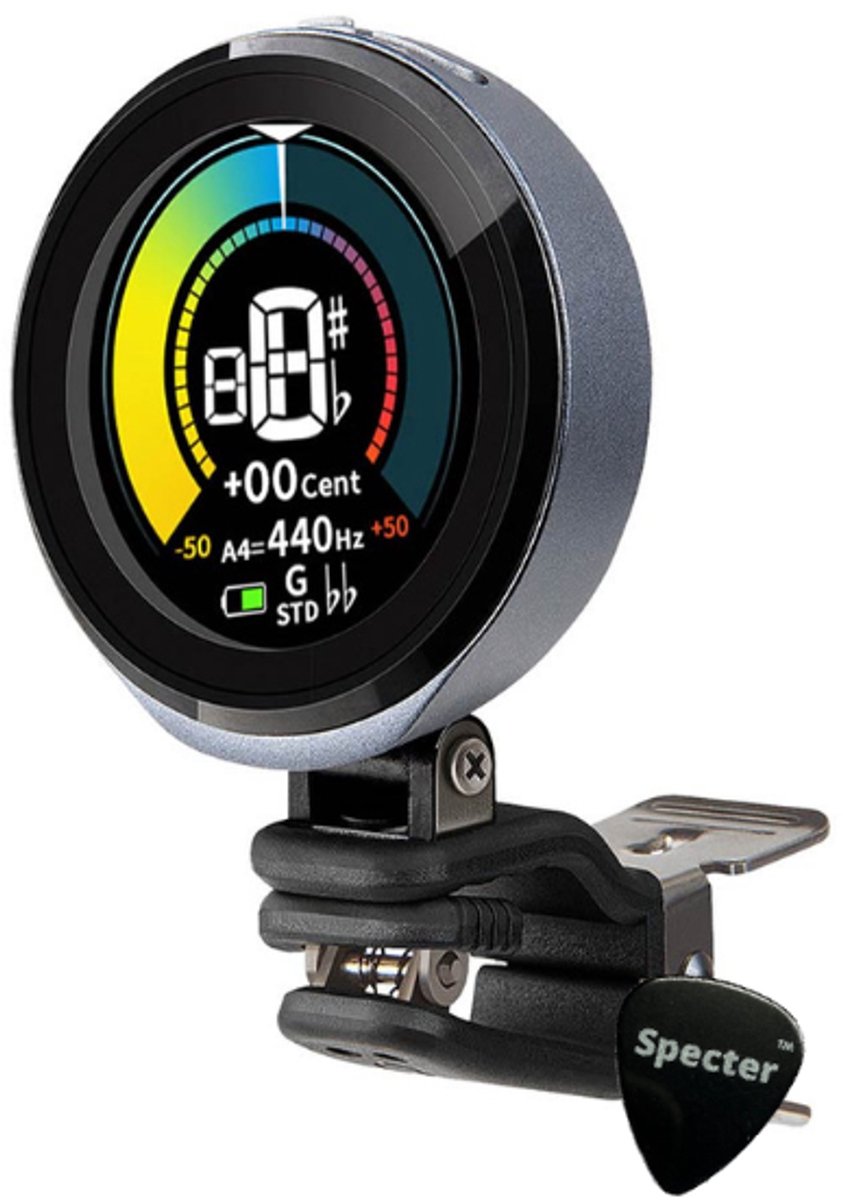 Cherub stemapparaat WST-915Li clip tuner oplaadbaar met display + Specter plectrum