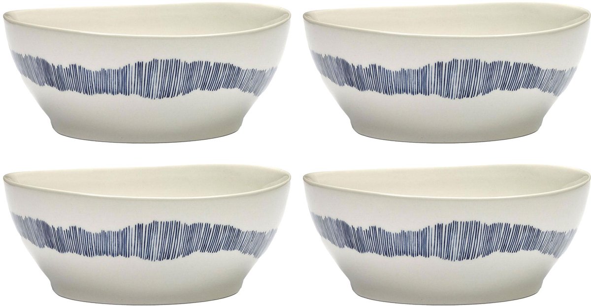 Serax - Ottolenghi Feast - Kom L - Wit/Blauw - 18 Ø - 4 stuks