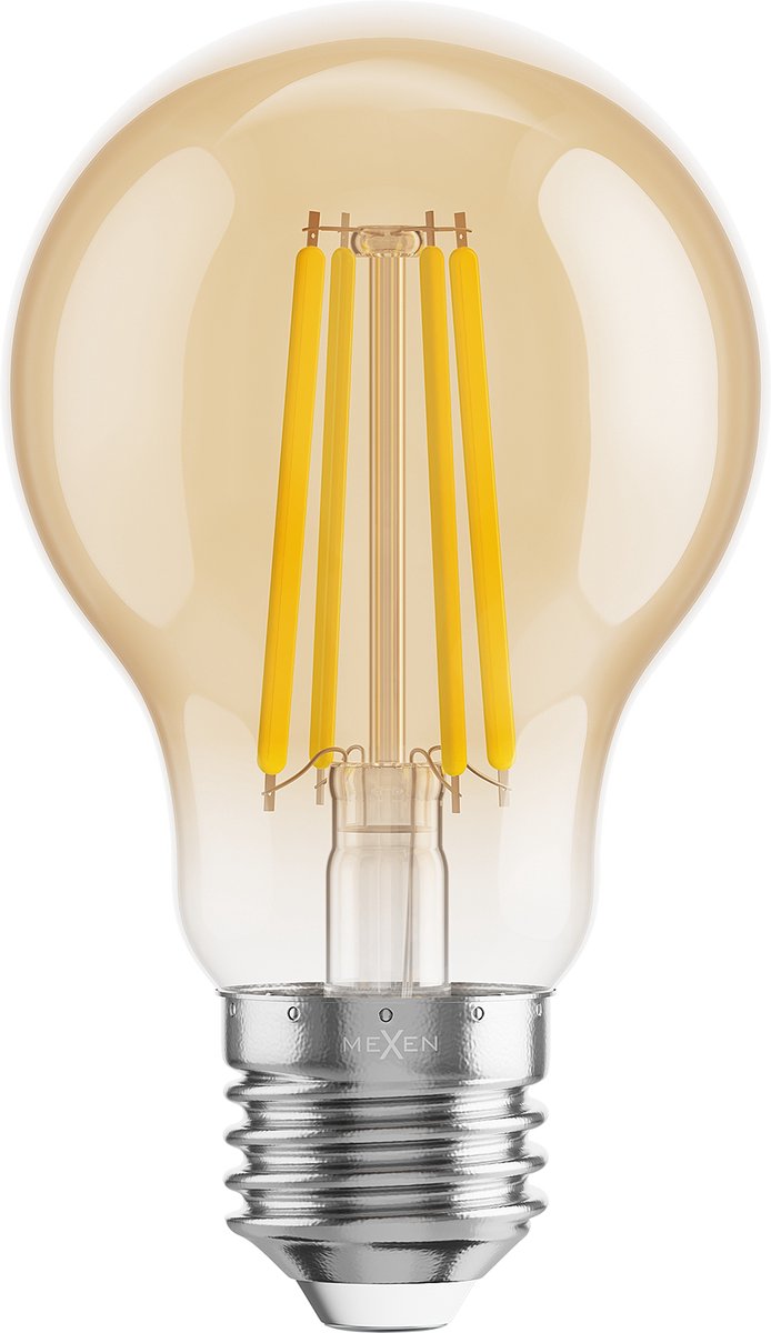 Mexen Vintis 3x LED-filamentlamp E27, A60, 8W, Warm - 2200K, 750 lm, amber - L150-E27-0822-50x03