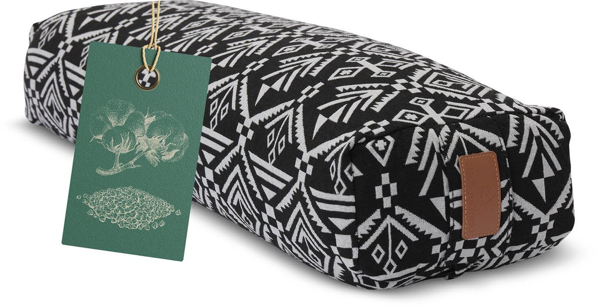 #DoYourYoga - Hoekig Yoga bolster - »Paravati« - Meditatiekussen met bio-organische boekweit schalen vulling - L67 cm & diam.13 cm - Style (7)