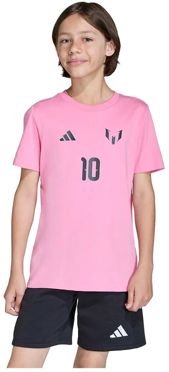 Adidas Messi Name&number Graphic T-shirt Met Korte Mouwen Roze 13-14 Years Jongens