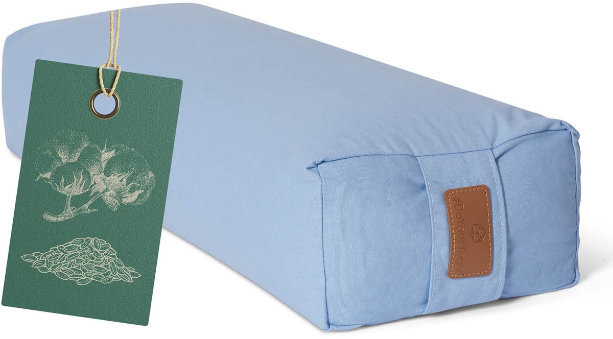 #DoYourYoga - Hoekig Yoga bolster - »Paravati« - Meditatiekussen met bio-organische Spelt vulling - L67 cm & diam.13 cm - lavendel