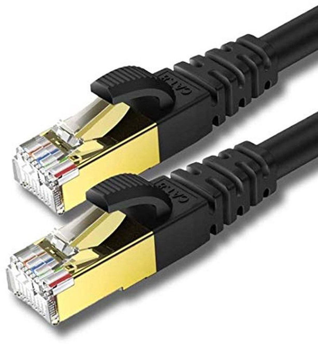 CAT8 Ethernet Kabel 0,25m 2 Stuks - High Speed LAN Kabel tot 40 Gbps