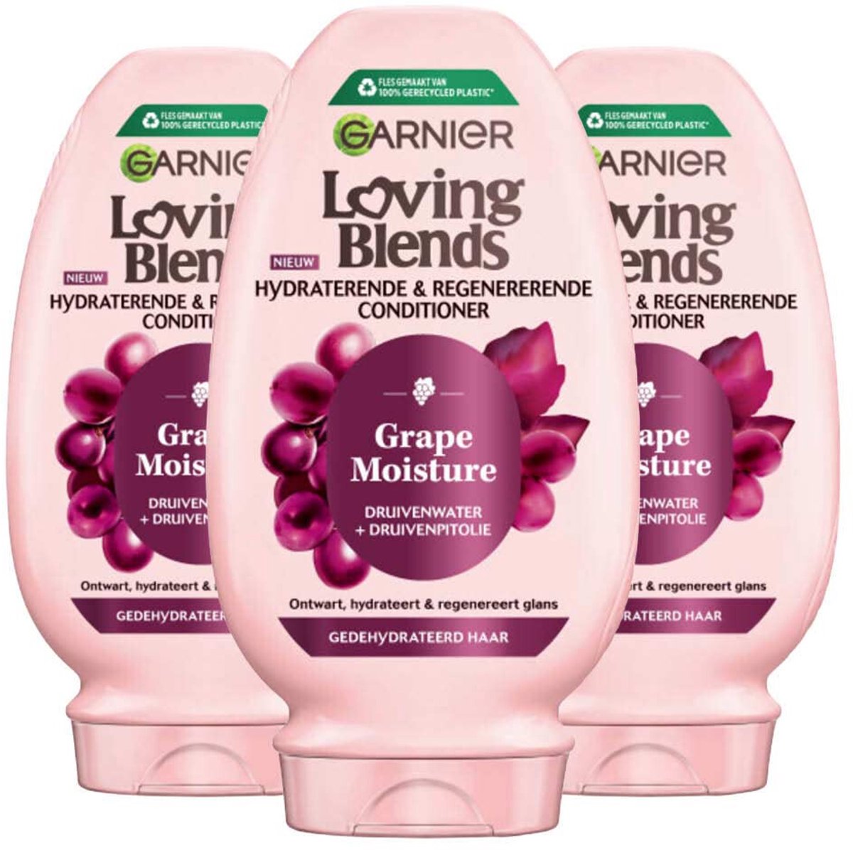 Garnier Loving Blends Grape Moisture Conditioner - 3 x 250 ml - Voordeelverpakking