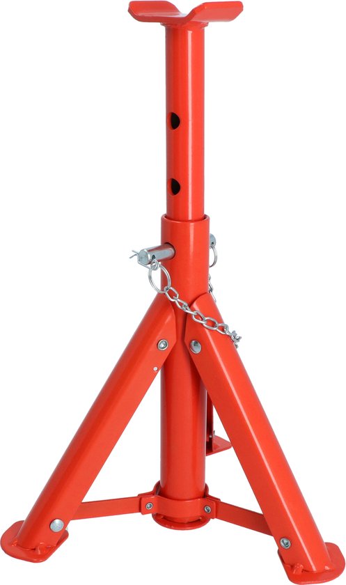 Béquille Carpoint orange réglable en hauteur, avec chaîne.