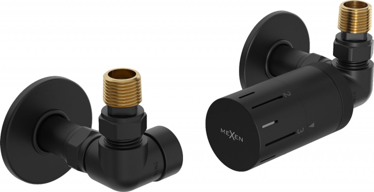 Mexen G05 axiale thermostatische set met R-cover, zwart - W903-958-904-70