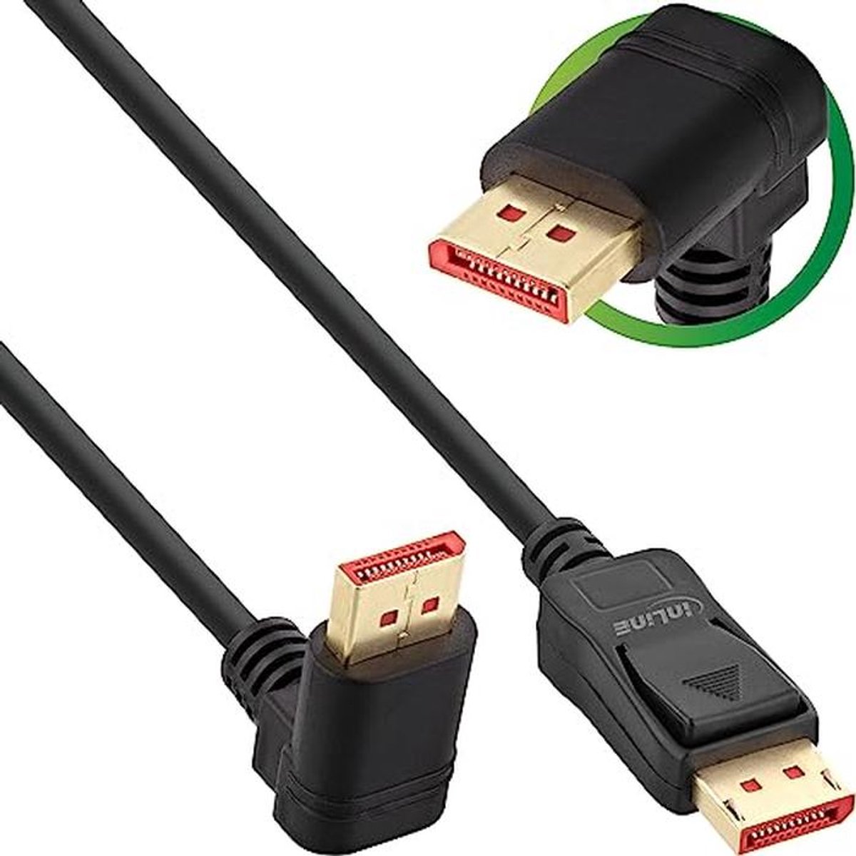 DisplayPort 1.4 Kabel 8K4K, Boven Gehoekt, 3 Meter