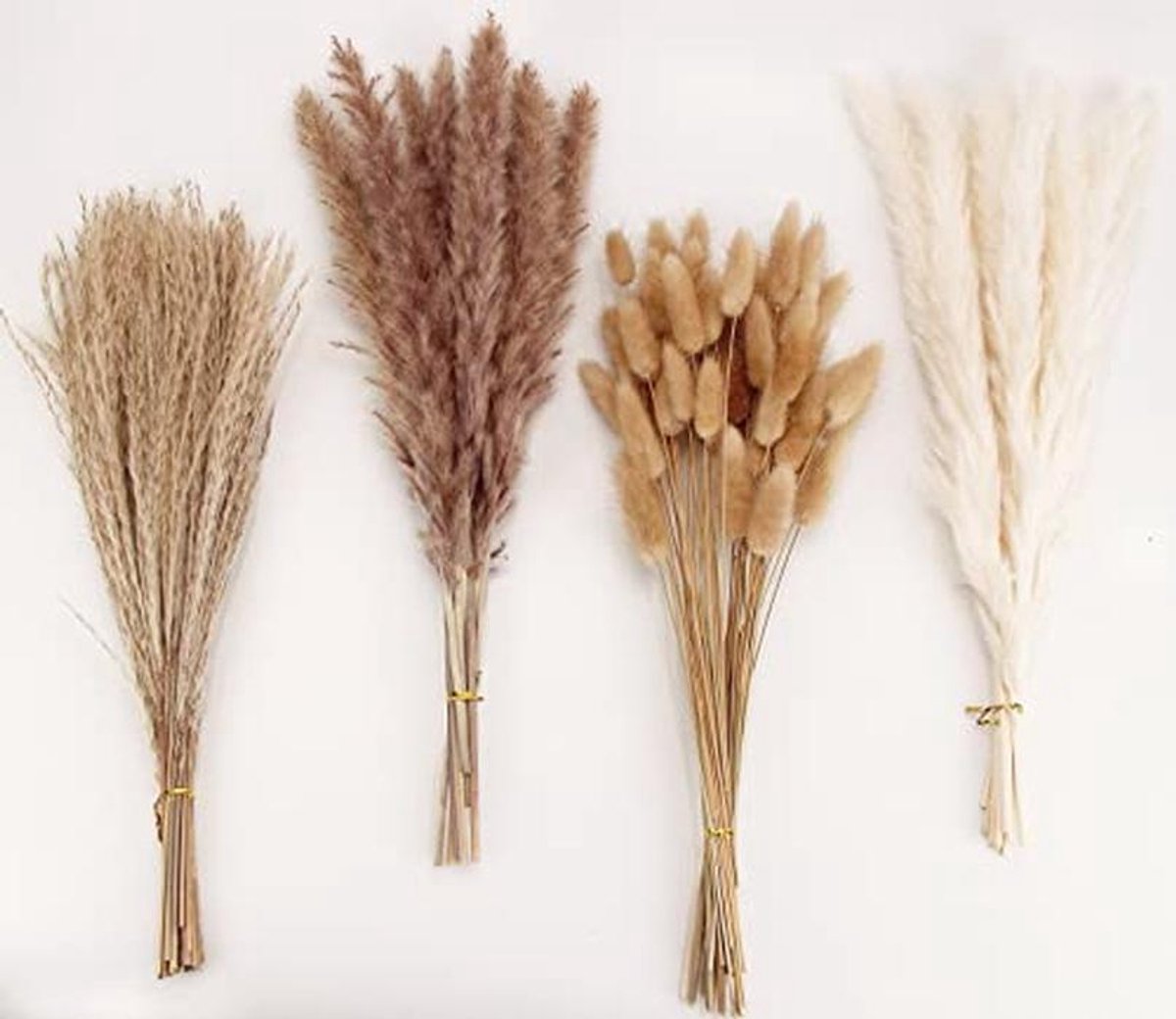 Gedroogde pampasgrasdecoratie voor bruiloft en thuis, 100 stuks, boho bloemboeket