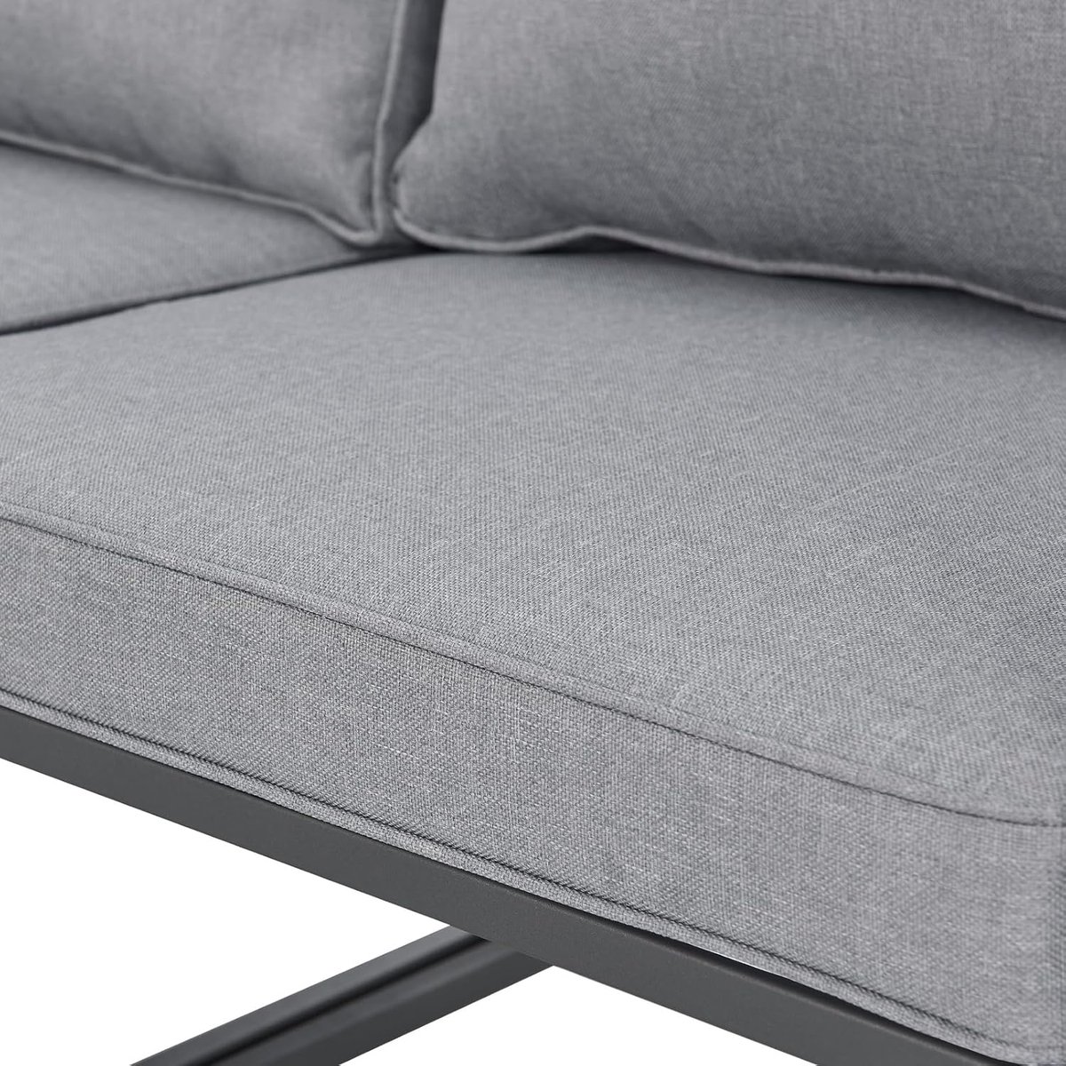 Modulaire L-vormige Tuin Loungeset 114x174x64 cm met Kussens en Bijzettafel – Weerbestendig Polyrotan & Polywood – Comfortabele Buitenbankset – Laura