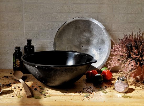 Gietijzeren Kazan - Oezbeekse Ketel - Traditioneel Koken - 100% Gietijzer Materiaal - 12 Liter Capaciteit - Zwart — afbeelding 2