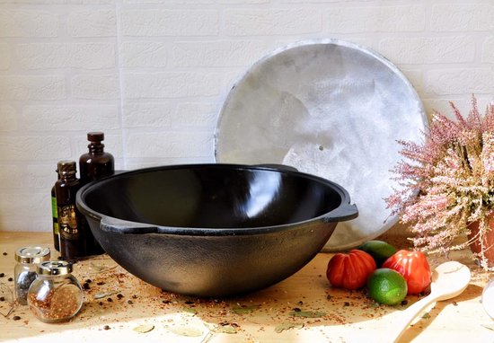 Gietijzeren Kazan - Oezbeekse Ketel - Traditioneel Koken - 100% Gietijzer Materiaal - 12 Liter Capaciteit - Zwart — afbeelding 5