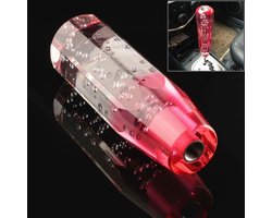 Schakelhendel Pookknop - Handmatige Pook - Auto Interieur - Roestbestendig Ontwerp - 10 CM Hoog - Roze Bubble Wit
