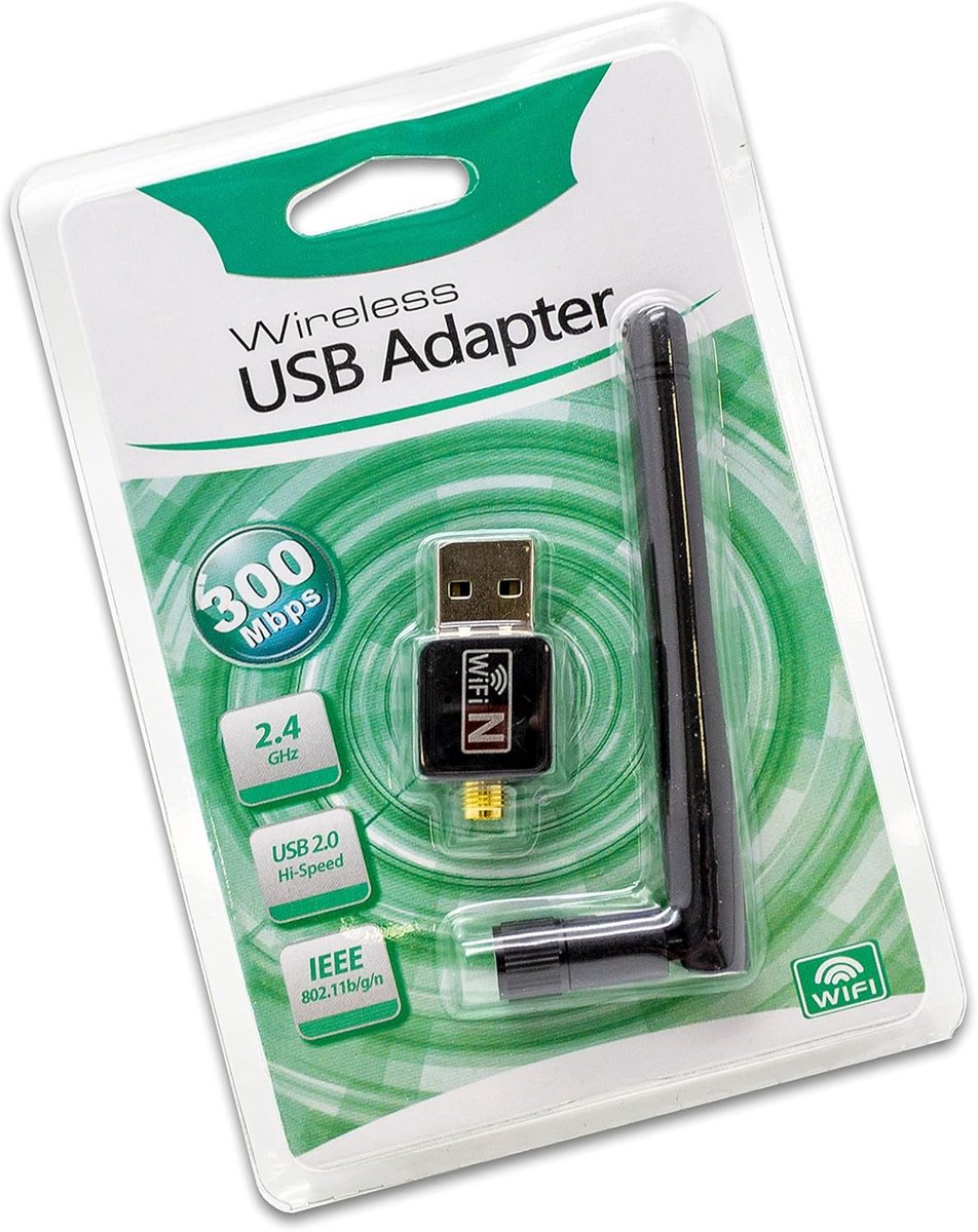Wifi Antenne - Draadloze Adapter - Internet Verbinding - 300 MBPS Snelheid - USB 2.0 - Zwart