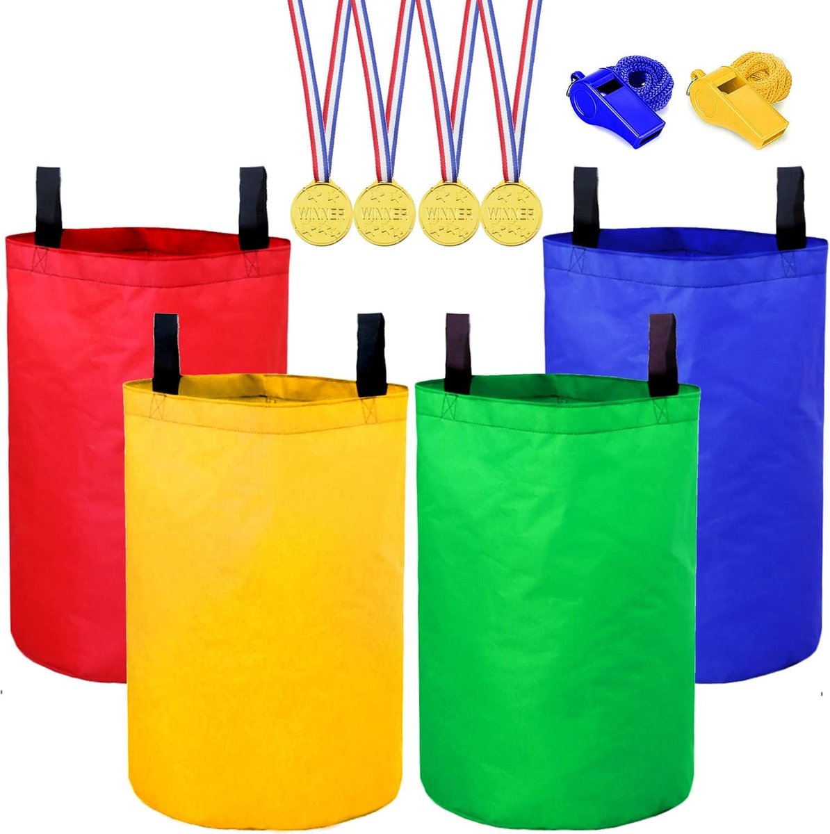 Aardappelzak Race Tassen - Buitenspellen Kinderen - Feestelijke Activiteit - Duurzaam Oxford Materiaal - 23 x 27.5 Inch - Kleurrijk Set