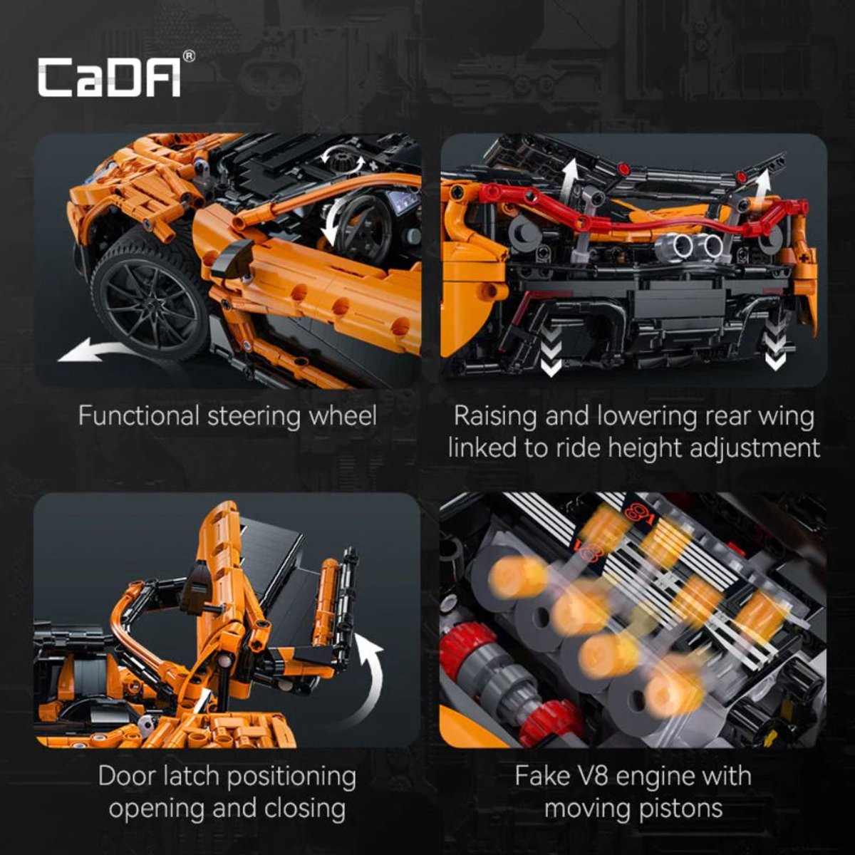 CadaBricks C61513W Assassin XR mega bouwset | City fast champions adventure | Creator and classic motor bouwpakket | Technic speelgoed ideas voor volwassenen | Icons furious speed f1 auto geschikt voor Lego | Technische bouwdoos met 3617 bloks — afbeelding 5