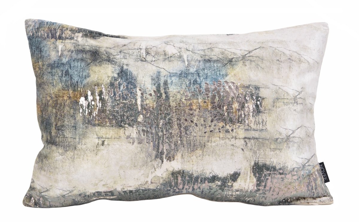 NOVÉE Sierkussen Loué Rush | 30 x 50 cm | Velvet/Viscose Grijs/Zilver