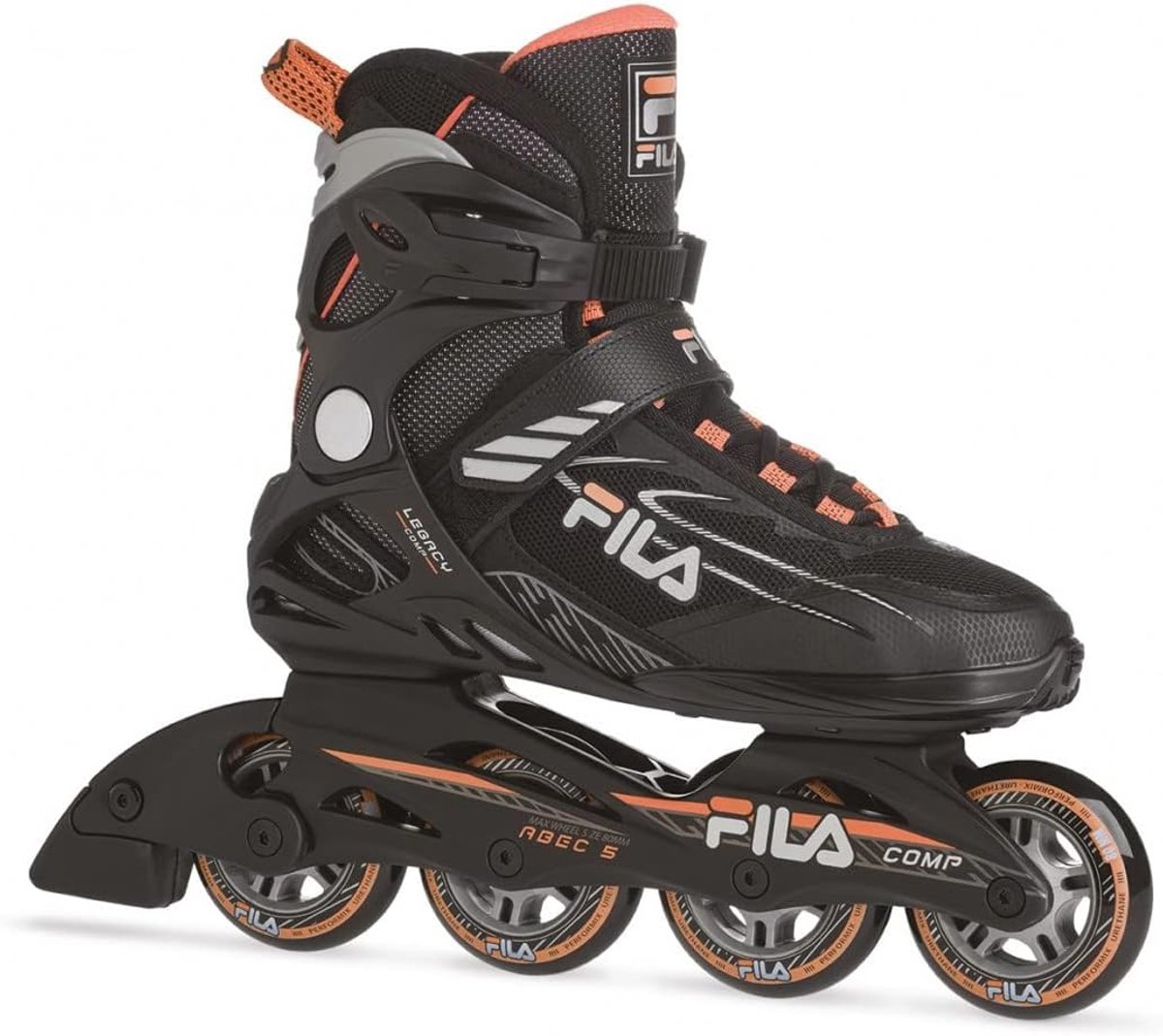 Rolschaatsen Dames - Inline skates - Vrije tijd buiten - Licht composiet materiaal - 80 mm wielen - Zwart zalm