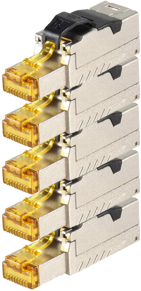 Netwerkconnector RJ45 - Cat 8 Stekkers - Netwerk Installatie - Montage Zonder Gereedschap - 40 Gbit s - Metaal
