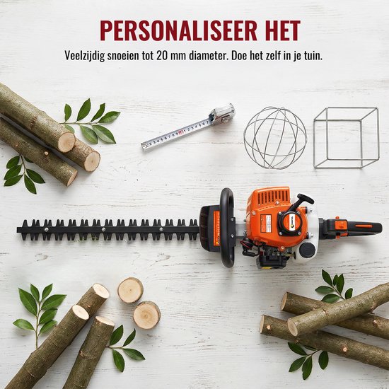 CONENTOOL Benzine Heggenschaar - 22,5 cc 2-taktmotor - 60 cm zwaardlengte - Ergonomisch design - Geschikt voor tuinonderhoud en hegonderhoud van Merkloos	 — afbeelding 5