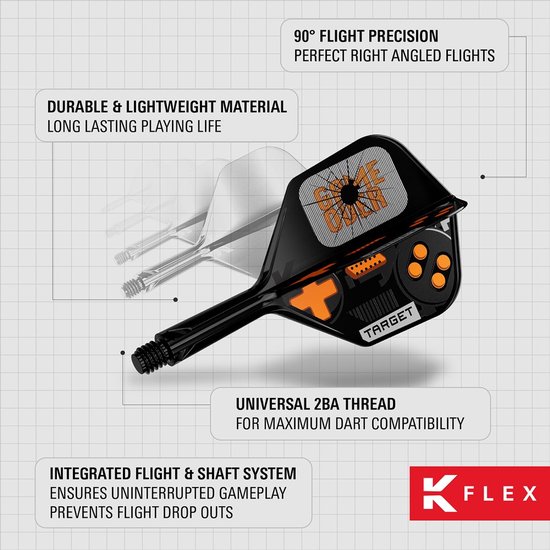 Target K-Flex Game Over NO6 - Dart Flights van Merkloos — afbeelding 5