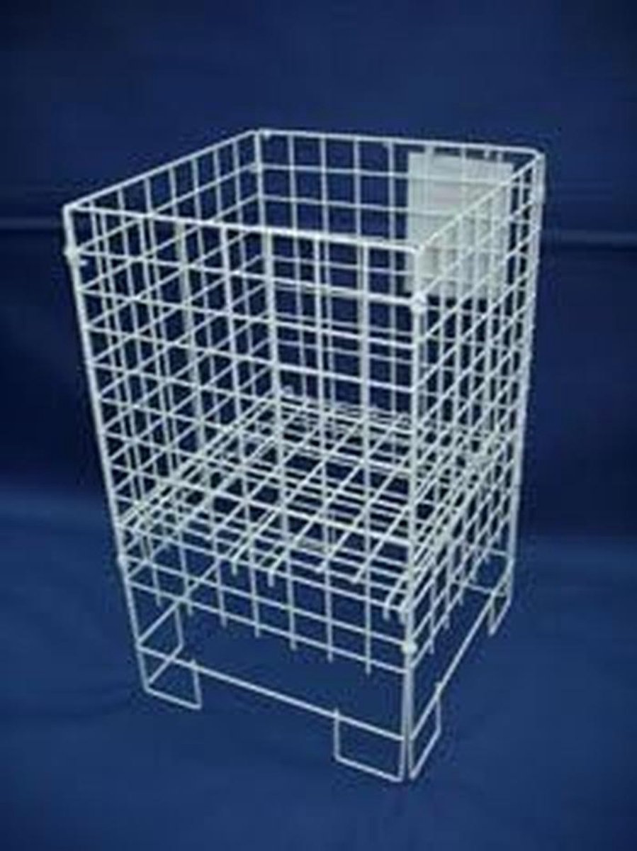 Draadmand Vierkant - Opbergmand - Winkel Inrichting - Volledig Inklapbaar - 45 x 55 cm - Wit