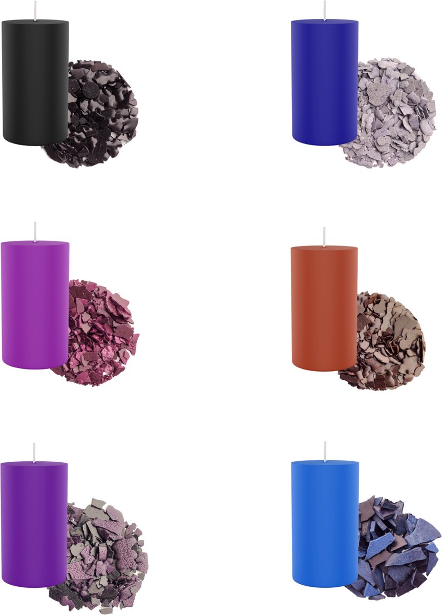TopWosk - Barwnik Set - 6 Kleuren - Liliowy - Granatowy - Brązowy
