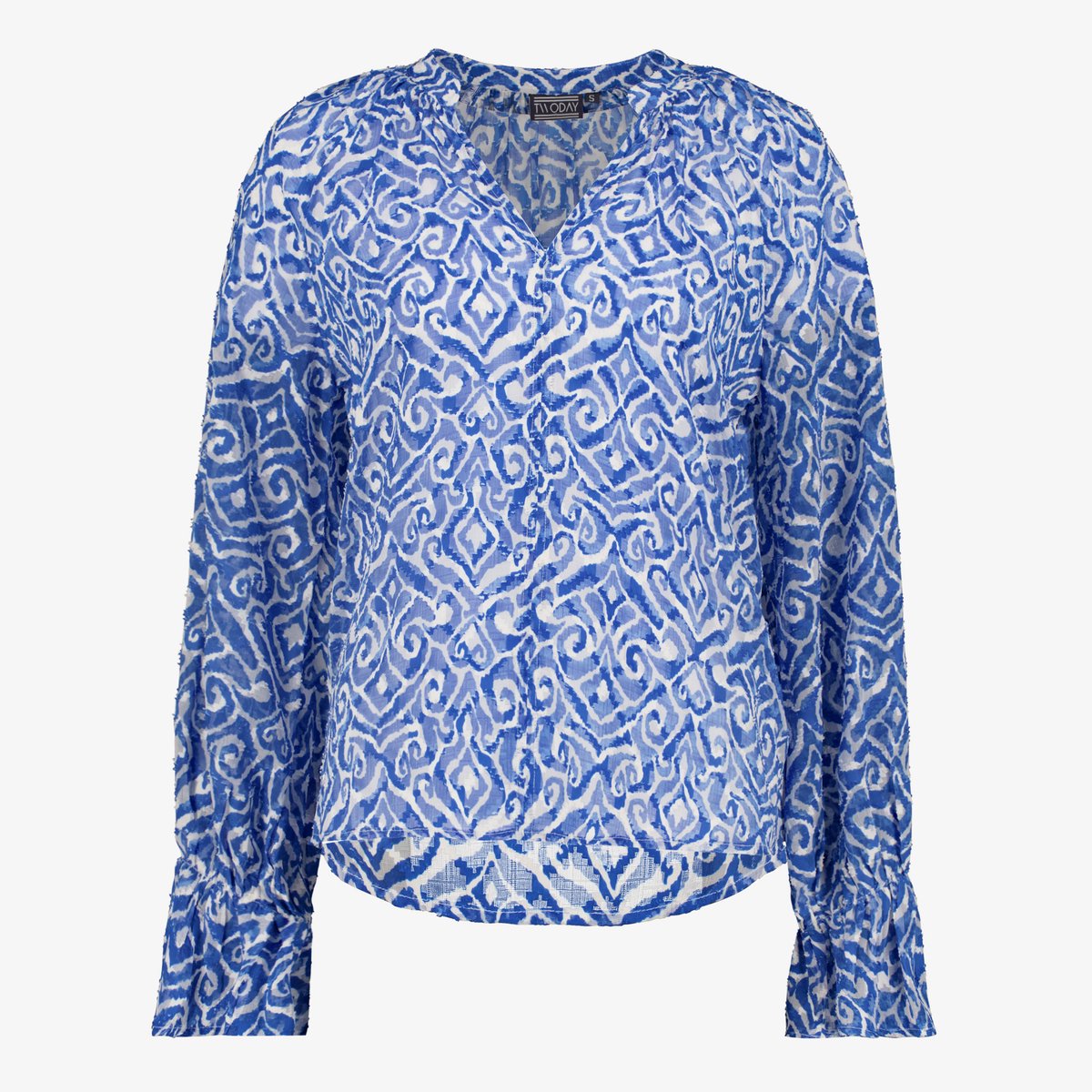 Twoday dames blouse blauw met patroon - Maat XL