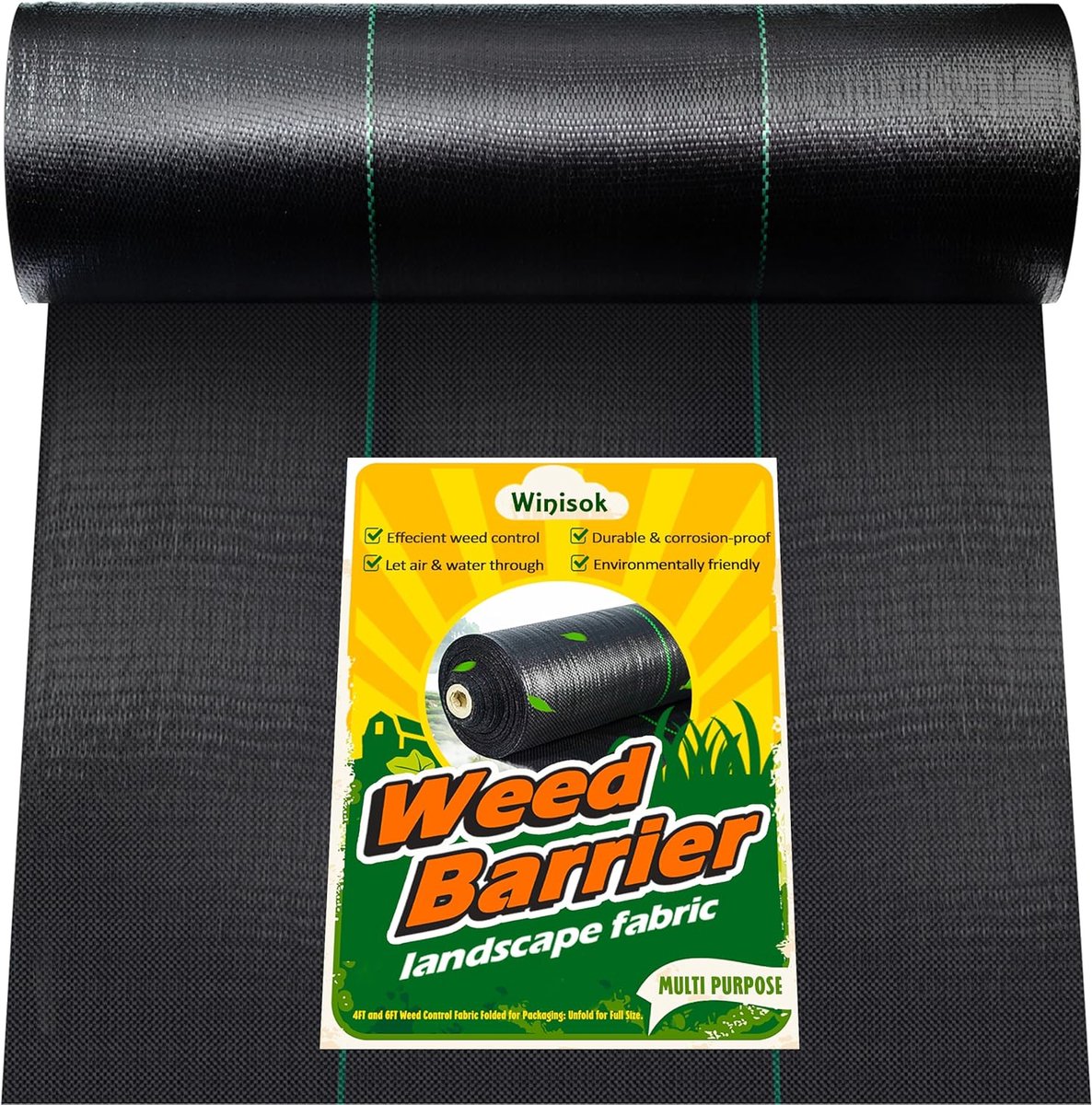 Onkruidbarrière Tuinstof - Onkruiddoek Landschap - Duurzaam Onkruid Vrij - Heavy Duty Ademend - 4x300 FT - Zwart