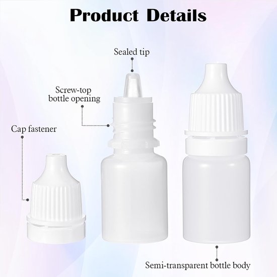 10 stuks 5 ml kunststof druppelflessen, pipetfles 5 ml, lege oogdruppelfles, ideaal voor reizen en doe-het-zelfprojecten van Merkloos — afbeelding 3