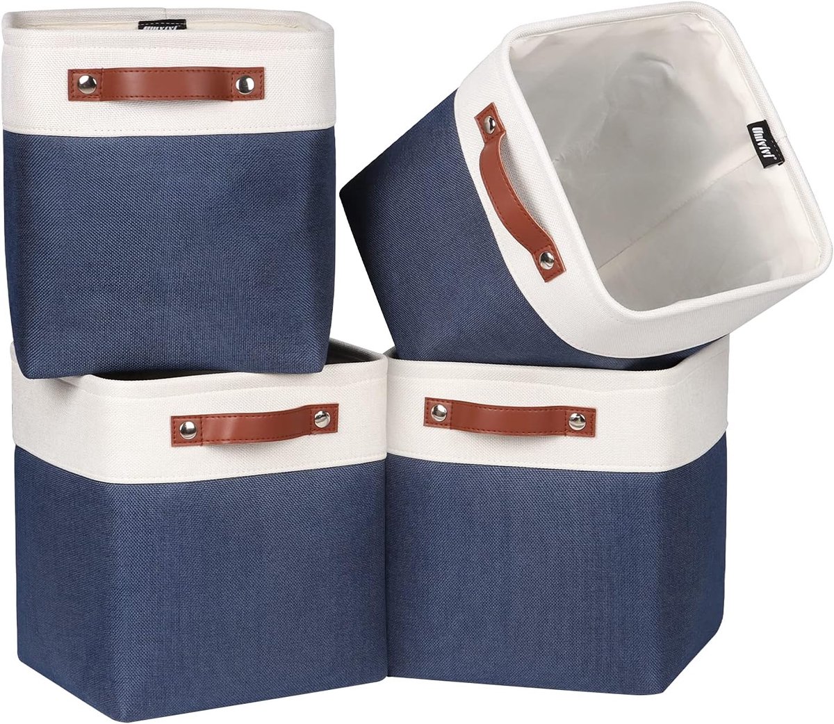 Opbergbakken Set - Opbergdozen - Thuis Organiseren - Inclusief Handgrepen - 27 cm Hoog - Blauw