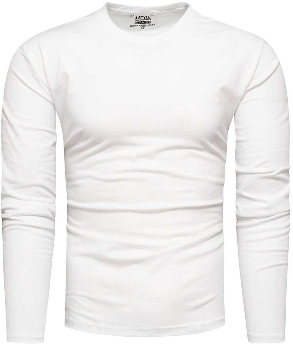 Recea - Longsleeve T-shirt - Wit - L - Katoen Mix