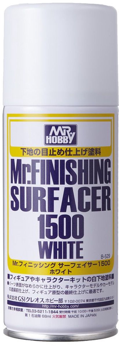 Mr. Hobby Hobbyverf - B-529 Surfr Wit 1500 - Primer Spray - 170ml Verf spuitbus - 170 ml