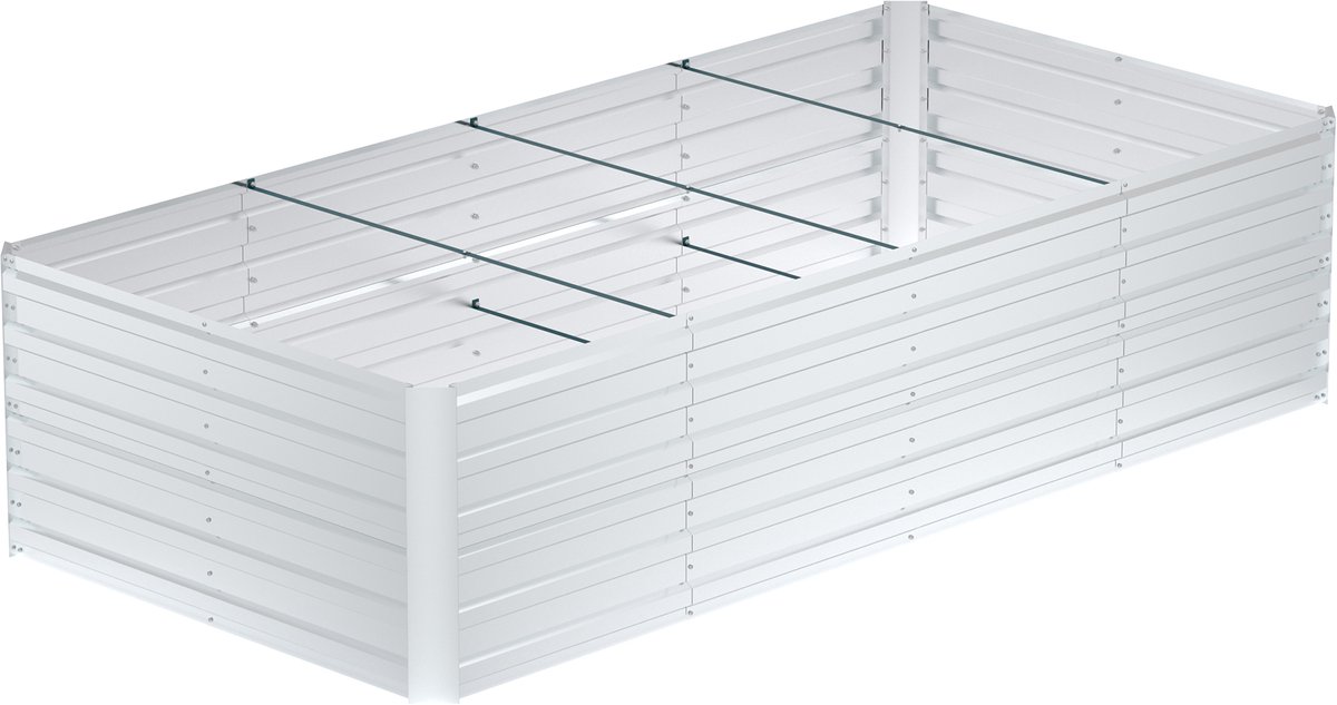 ACXIN Verhoogde Moestuinbak Metaal - Gegalvaniseerd Staal Roestvrij - 1730L 240x120x58cm Verzinkt