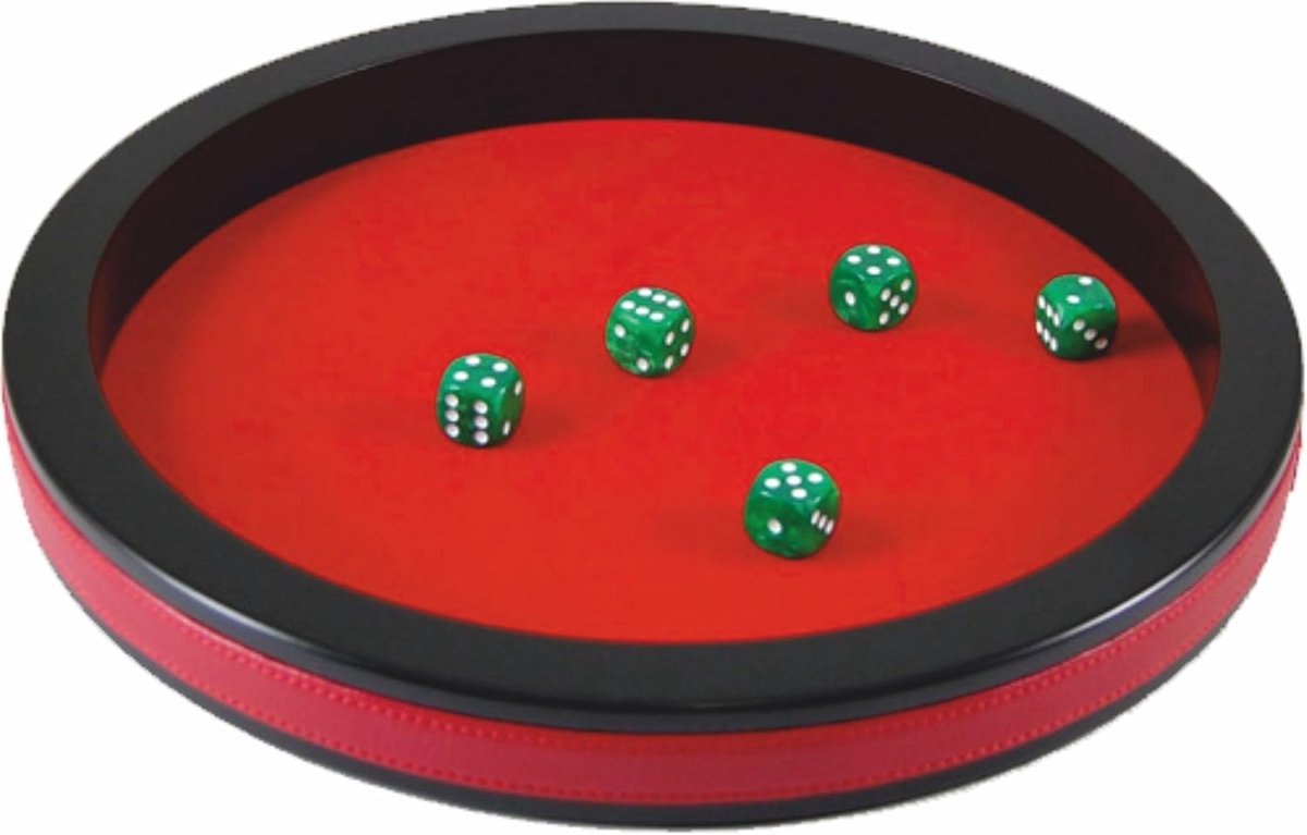 Dobbelpiste - Dobbelbak - Spelplezier - Geluiddempend Vilt - 30cm Diameter - Rood