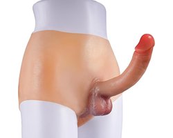 Strap-On Dildo Slip van Siliconen – Draagbare Strapless Dildo 7 Inch – Realistisch & Flexibel – Comfortabel Ondergoed – Voor Koppels & Pegging – Huidskleur