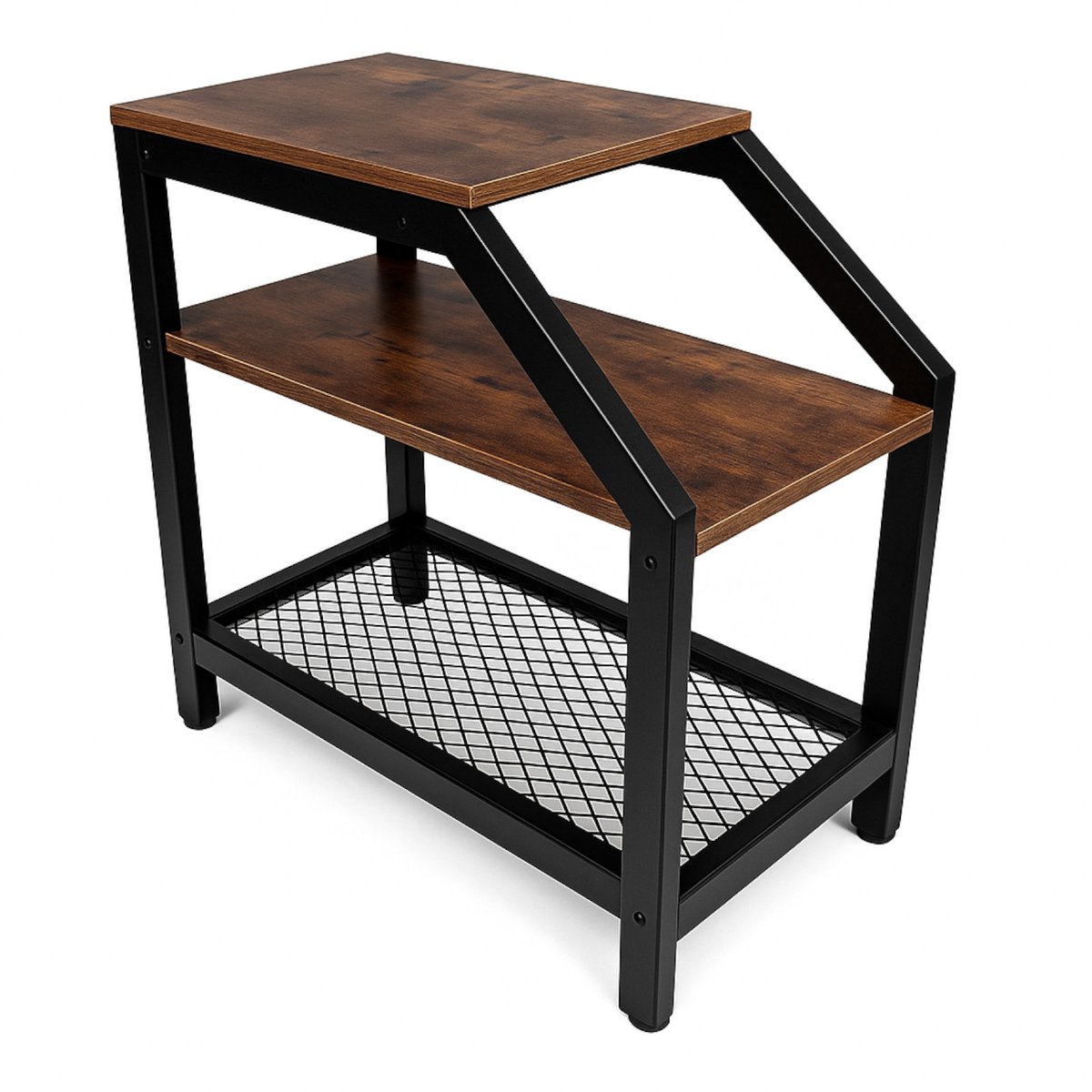 BEGRYF Industrieel - Bijzettafel - Keukenrek - 3 Lagen - 60x30x60 cm - Vintage Bruin & Zwart - Metaal